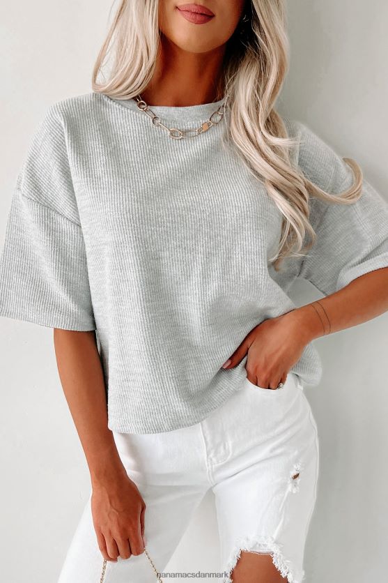 kortærmet top med ledning NanaMacs XJPBDL595 lys gråmeleret