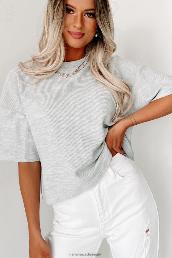 kortærmet top med ledning NanaMacs XJPBDL595 lys gråmeleret