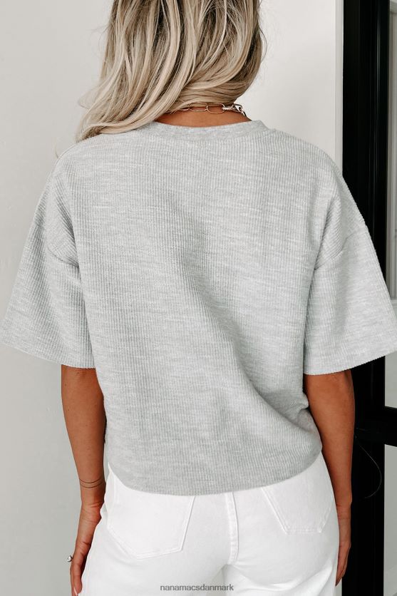 kortærmet top med ledning NanaMacs XJPBDL595 lys gråmeleret