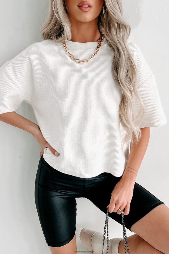 kortærmet top med ledning NanaMacs XJPBDL692 elfenben