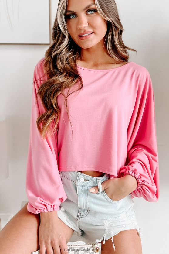 long lost love høj-lav dolman ærmer toppe NanaMacs XJPBDL547 lyserød