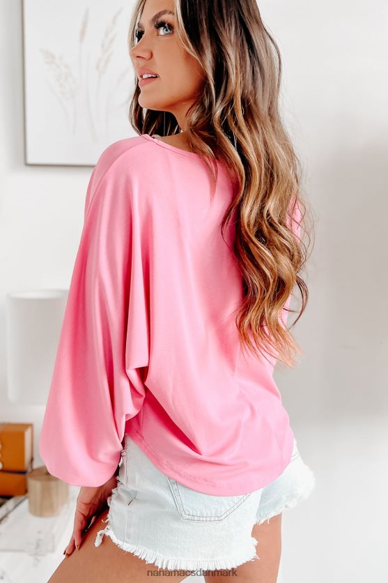 long lost love høj-lav dolman ærmer toppe NanaMacs XJPBDL547 lyserød