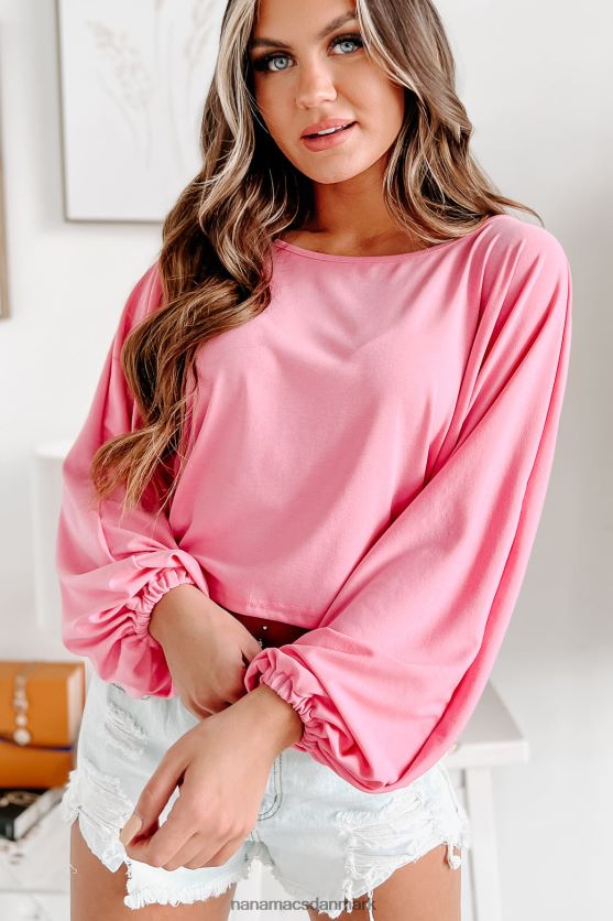 long lost love høj-lav dolman ærmer toppe NanaMacs XJPBDL547 lyserød