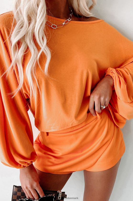long lost love høj-lav dolman ærmet top NanaMacs XJPBDL590 orange