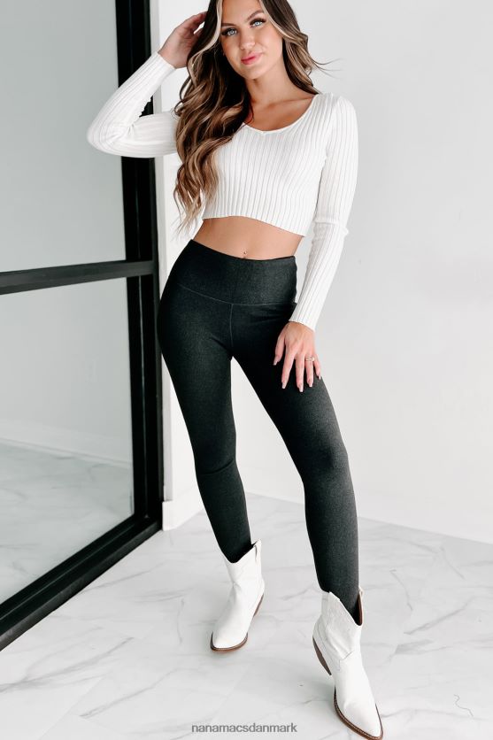 min eneste v-hals langærmet top NanaMacs XJPBDL707 off white