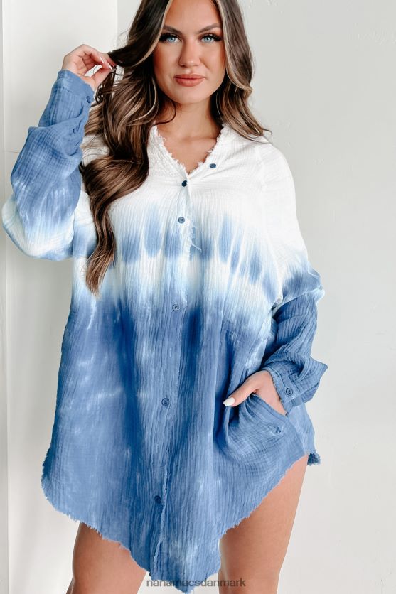 ocean eyes oversized tie-dye top NanaMacs XJPBDL1755 blå