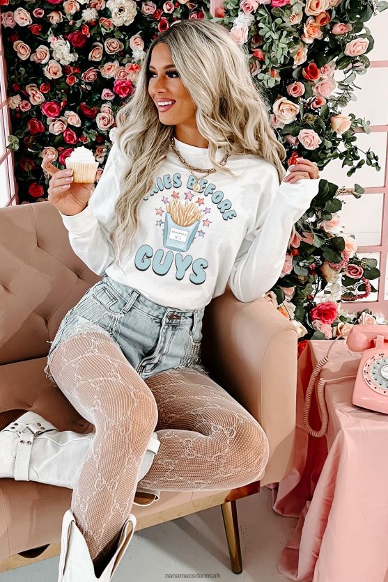 pommes frites før fyre grafik - flere skjorte muligheder NanaMacs XJPBDL897 hvid