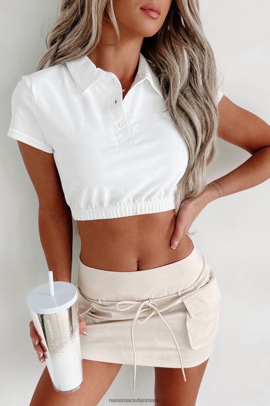 prissy little missy cropped polo top NanaMacs XJPBDL861 hvid