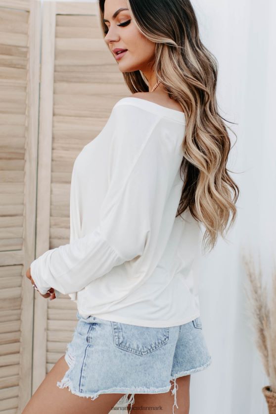 ride the line v-hals langærmet top NanaMacs XJPBDL664 flødeskum