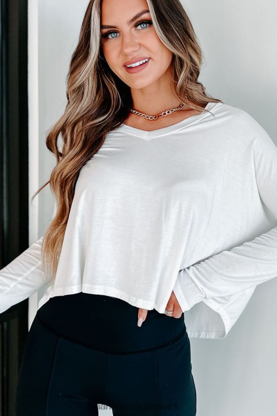 ride the line v-hals langærmet top NanaMacs XJPBDL720 off white