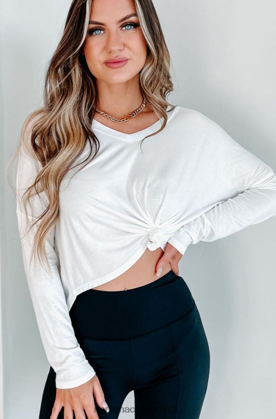 ride the line v-hals langærmet top NanaMacs XJPBDL720 off white