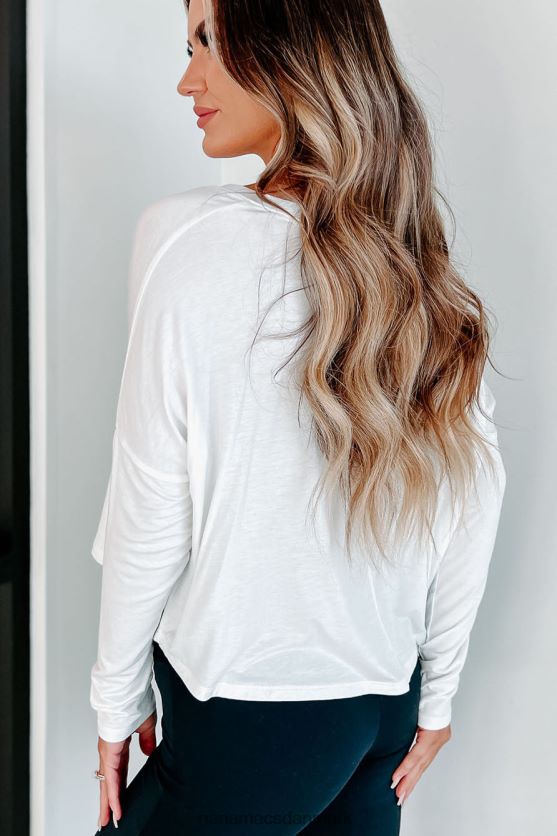 ride the line v-hals langærmet top NanaMacs XJPBDL720 off white