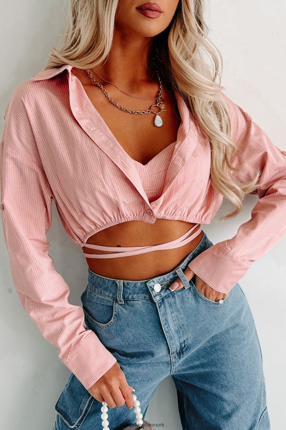 søde skridt strippet topsæt NanaMacs XJPBDL1153 lyserød