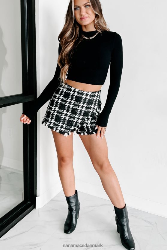 sæsonbestemt udtryk mockneck langærmet top NanaMacs XJPBDL700 sort