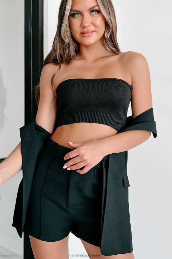 skørt selvsikker strik bandeau top NanaMacs XJPBDL597 sort
