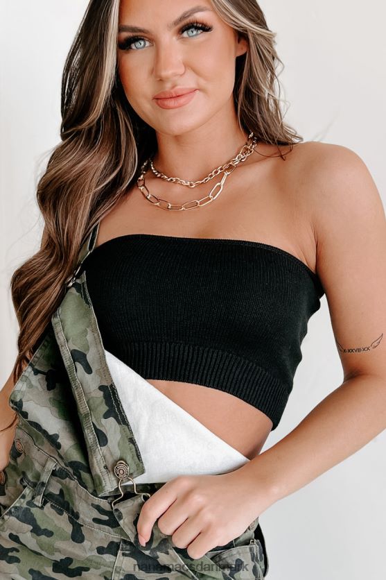 skørt selvsikker strik bandeau top NanaMacs XJPBDL597 sort