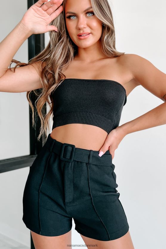 skørt selvsikker strik bandeau top NanaMacs XJPBDL597 sort