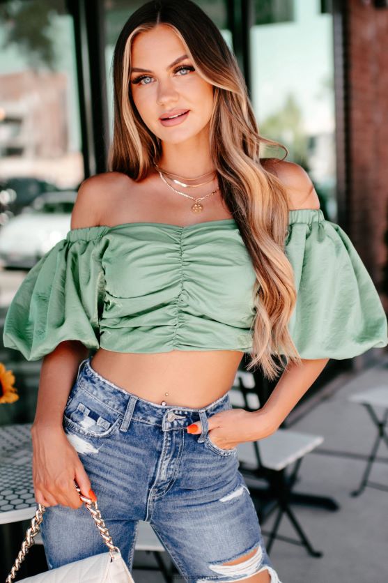 storslået sind pufærme skinnende top NanaMacs XJPBDL1248 salvie