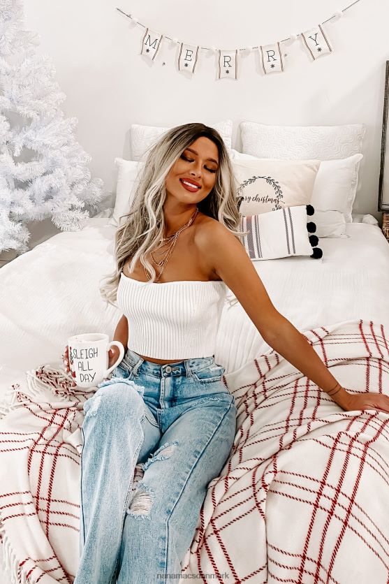 tester min tålmodighed sweater strik tube top NanaMacs XJPBDL1501 fløde