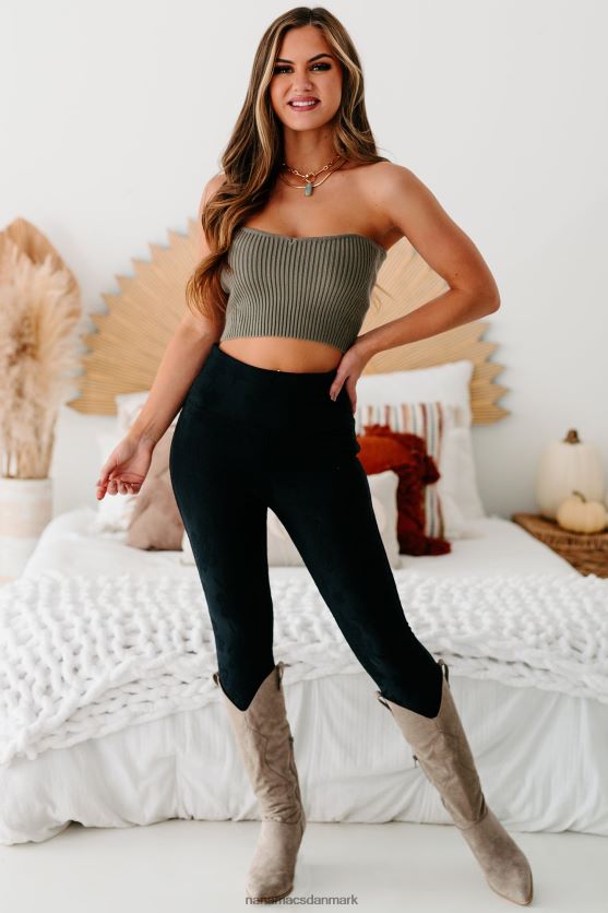 tester min tålmodighed sweater strik tube top NanaMacs XJPBDL1502 lys oliven