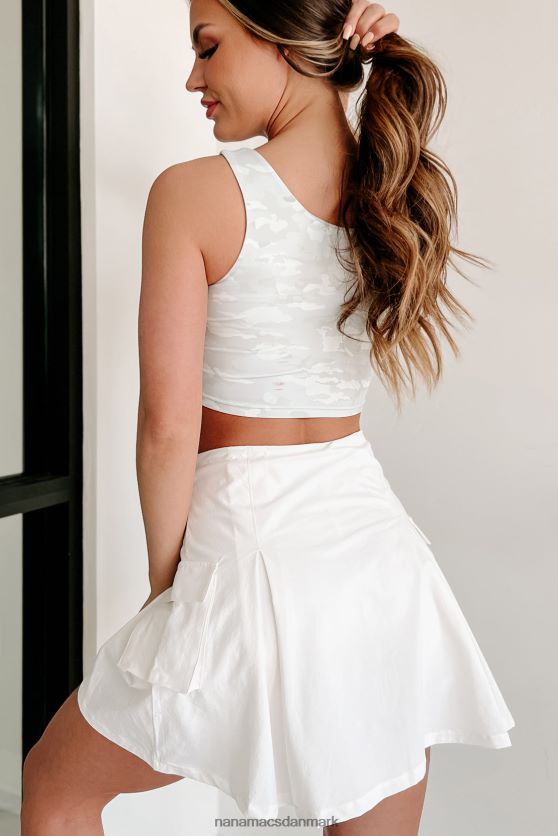 dedikeret til fitness asymmetrisk camo active top NanaMacs XJPBDL1162 tåge