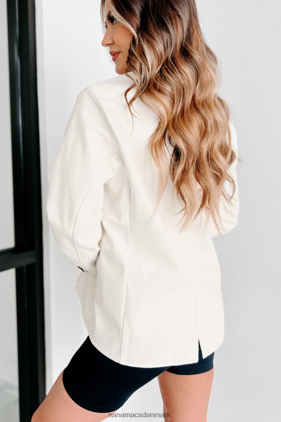 fed touch blazer i imiteret læder NanaMacs XJPBDL3629 flødeskum