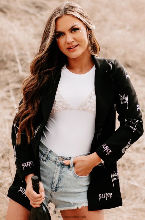 hersker som en dronning rhinestone blazer NanaMacs XJPBDL3615 sort