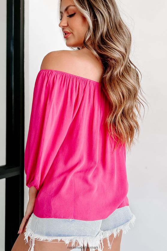 min eneste skruestik blonde detalje 3/4 ærmet bluse NanaMacs XJPBDL760 fuchsia