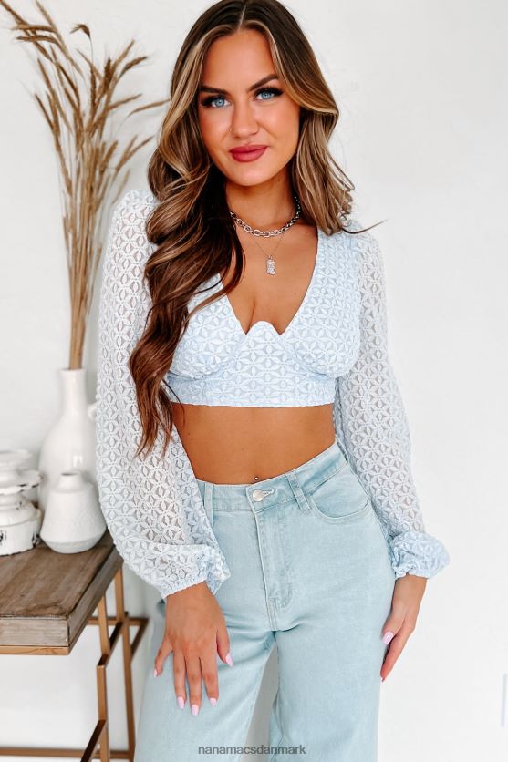 Precious smiles struktureret tie-back blonde crop top NanaMacs XJPBDL1393 baby Blå