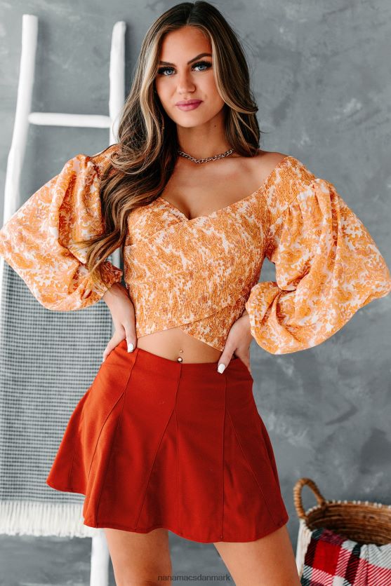 paisley me crazy smocked off skulder crop toppen NanaMacs XJPBDL1498 elfenben