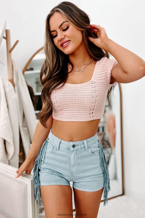 sarita strikket top med snørebånd NanaMacs XJPBDL1424 lyserød