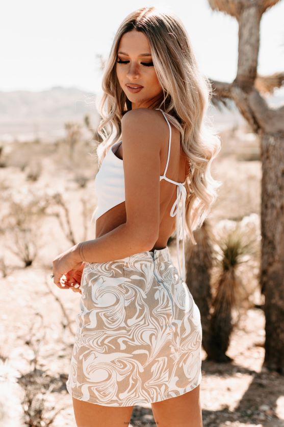 sharona crop top med vinklet søm halter neck NanaMacs XJPBDL260 off white