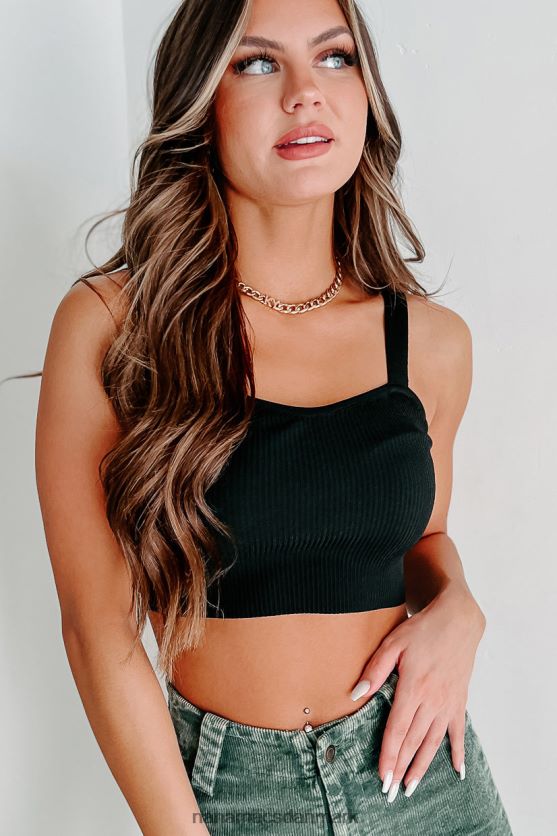 simone ribbet sweetheart crop top NanaMacs XJPBDL1218 sort