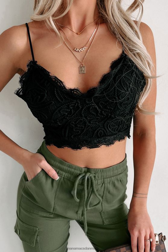 afhængig af den teksturerede blonde bralette top NanaMacs XJPBDL123 sort