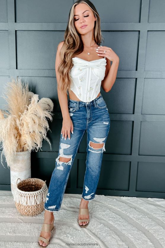 alt hvad der er sødt blomstret korsettop med cowl-neck NanaMacs XJPBDL171 Bleg gul