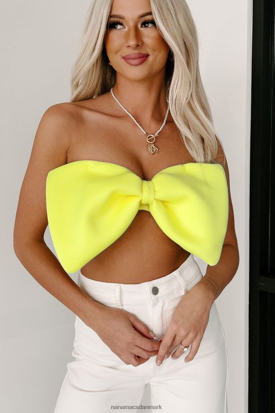 det er en elektrisk stropløs bow bandeau top NanaMacs XJPBDL79 neon gul