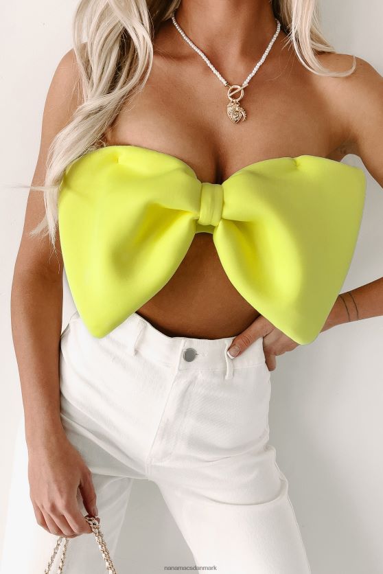 det er en elektrisk stropløs bow bandeau top NanaMacs XJPBDL79 neon gul