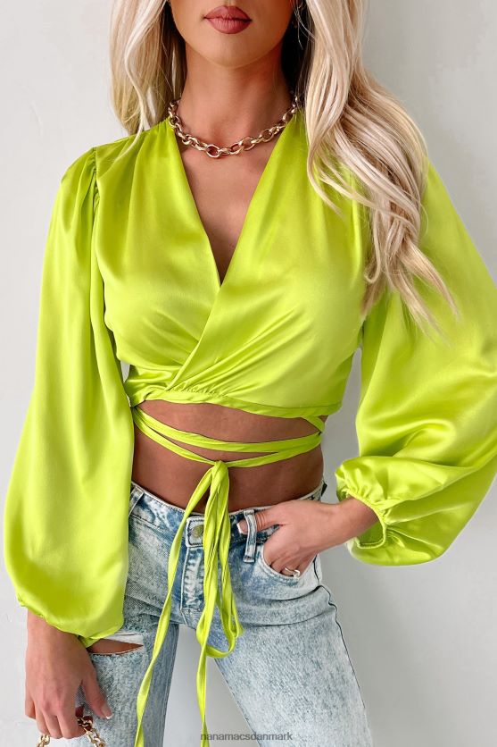 fik mig i knob satin wrap top NanaMacs XJPBDL78 citron