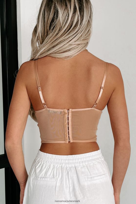 fristende skæbne blomstret mesh korset top NanaMacs XJPBDL118 rødme