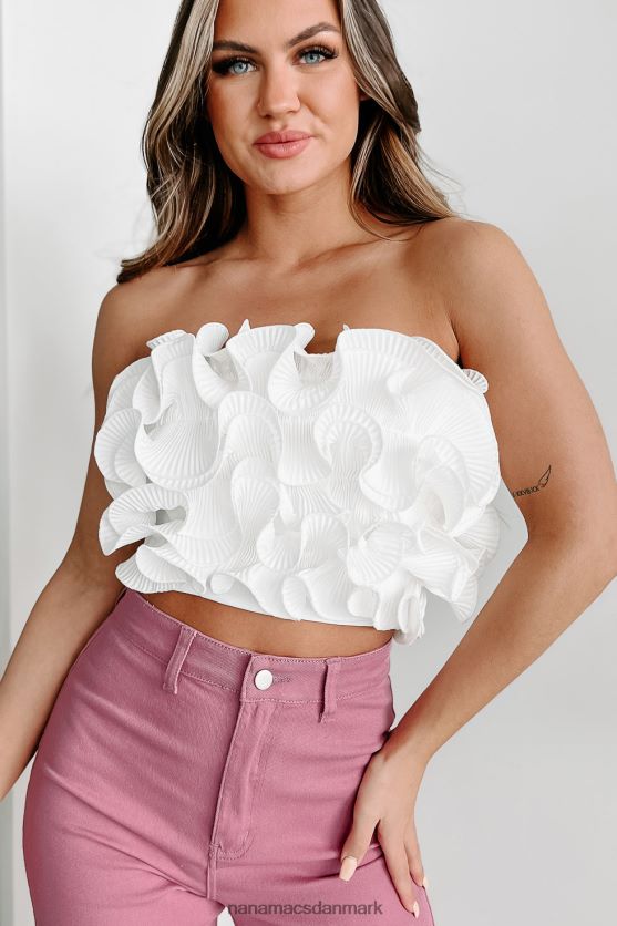 ægte kunstværk wiretop med flæsekant NanaMacs XJPBDL93 off white