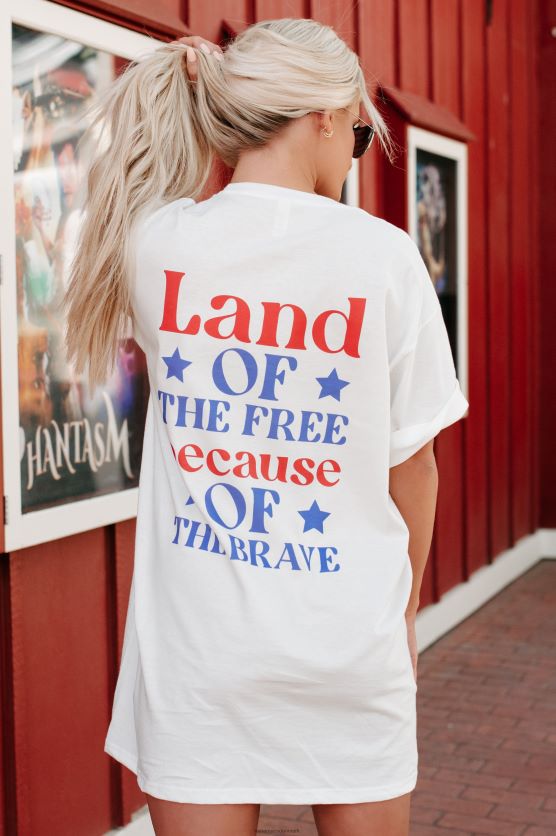 1776 land af den gratis dobbeltsidede grafiske t-shirt NanaMacs XJPBDL1086 hvid