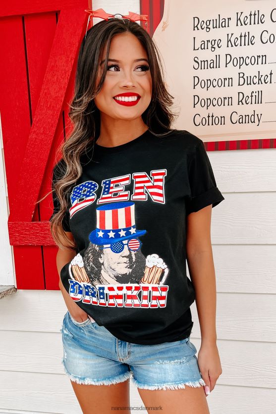 ben drinkin grafisk t-shirt NanaMacs XJPBDL850 sort