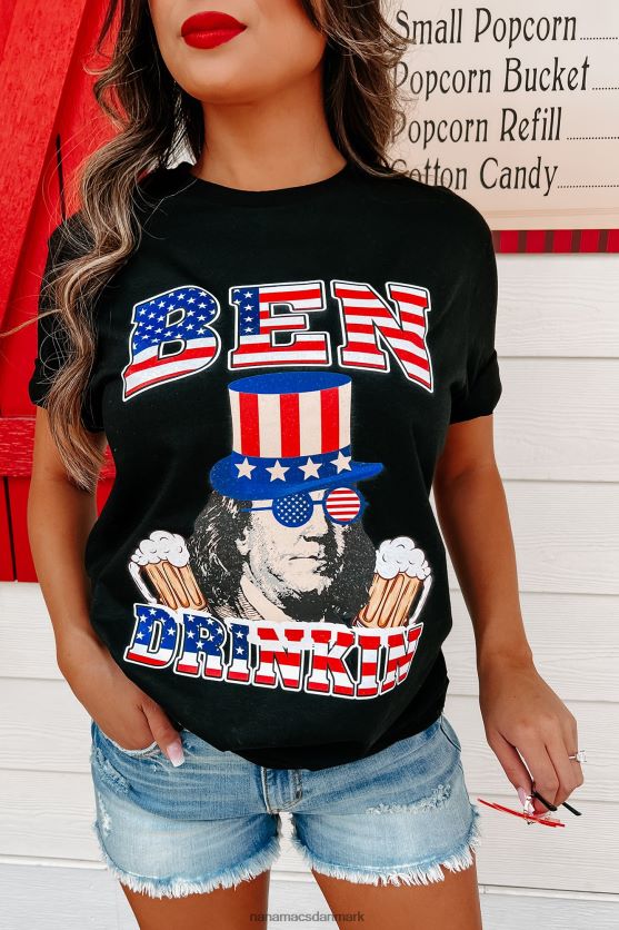 ben drinkin grafisk t-shirt NanaMacs XJPBDL850 sort