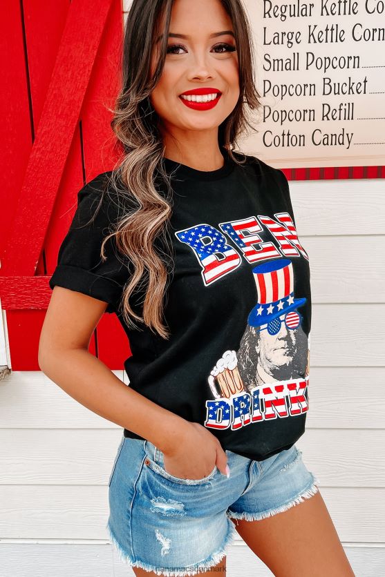 ben drinkin grafisk t-shirt NanaMacs XJPBDL850 sort