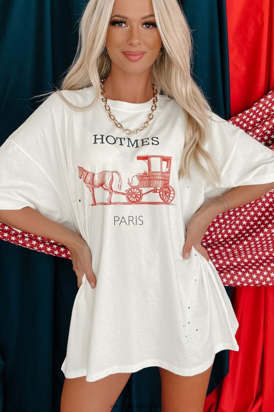 hotmes oversized distressed parodi grafisk t-shirt NanaMacs XJPBDL804 off white