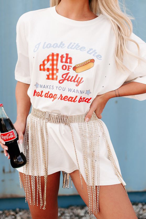 jeg ligner den 4. juli oversize nødlidende grafisk t-shirt NanaMacs XJPBDL810 off white