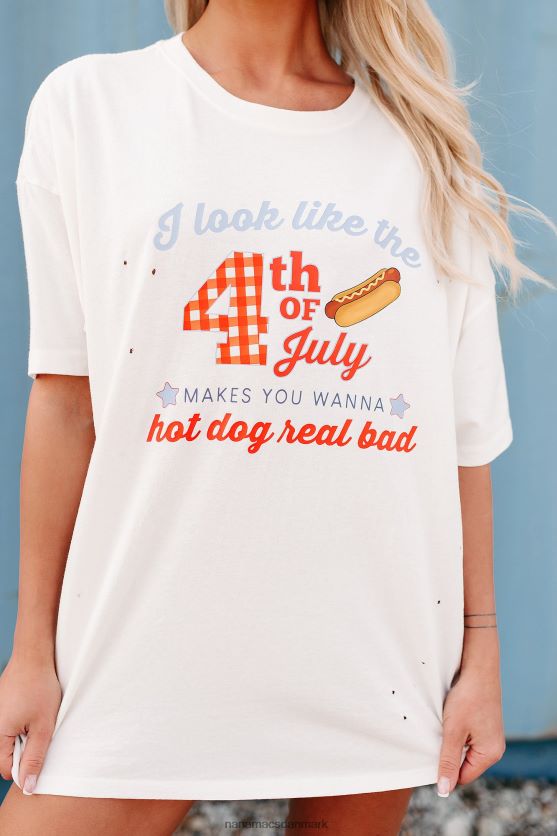 jeg ligner den 4. juli oversize nødlidende grafisk t-shirt NanaMacs XJPBDL810 off white
