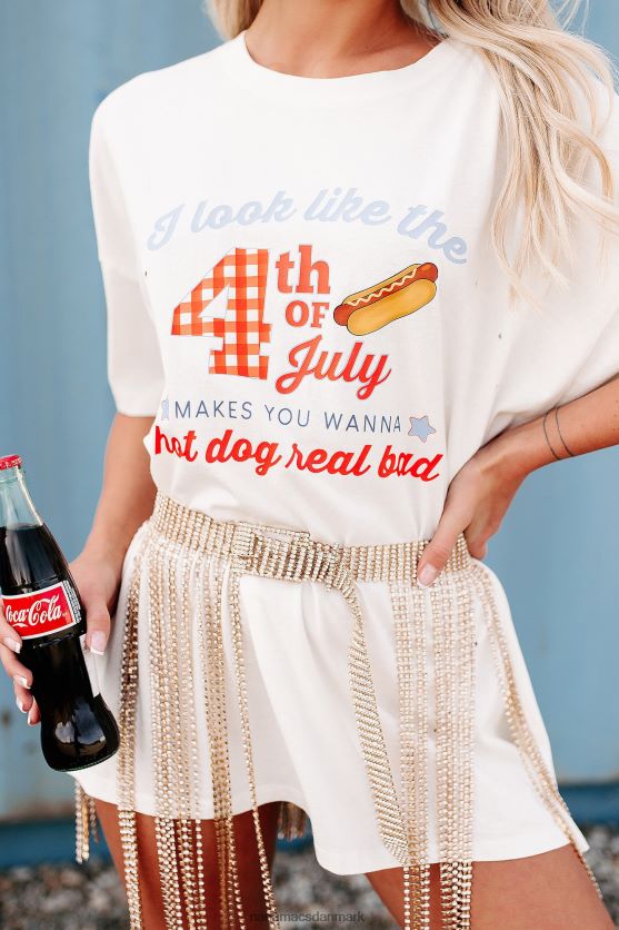 jeg ligner den 4. juli oversize nødlidende grafisk t-shirt NanaMacs XJPBDL810 off white