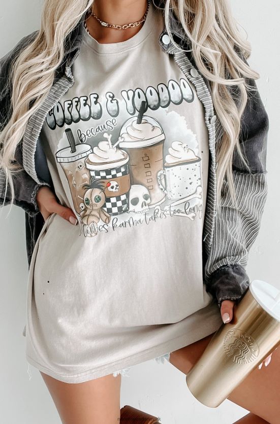 kaffe voodoo oversized nødlidende grafisk t-shirt NanaMacs XJPBDL1101 sten