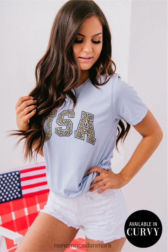 leopard usa grafisk t-shirt NanaMacs XJPBDL994 lyseblå